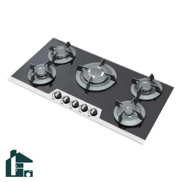 G-120 اجاق گاز 5 شعله تاکنو گاز پلیت جدید لبه مات زه وار استیل G-120 مشکی