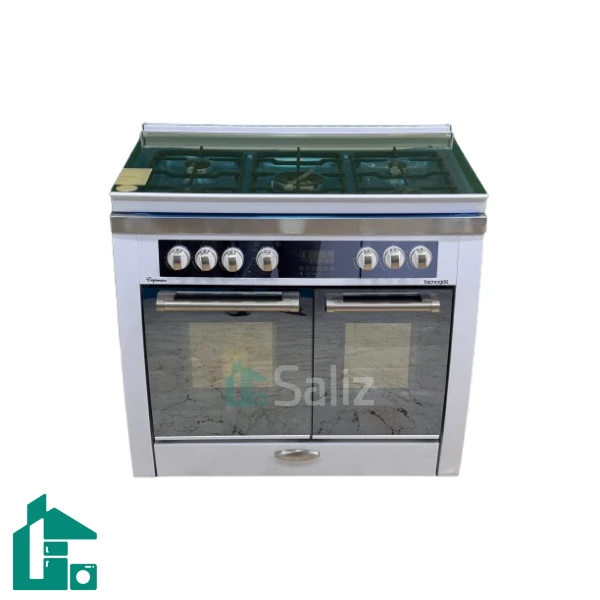 اجاق گاز تاکنو دوفر سری امپراطور مدل DMEFLWS سفید رویه استیل