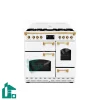 اجاق گاز تاکنو چهار فر مدل Falcon-L-5B-WW-GOLD سفید دستگیره طلایی