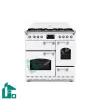 اجاق گاز تاکنو چهار فر مدل فالکون Falcon-L-5B-WS سفید رویه استیل دستگیره کروم (استیل)