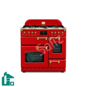 اجاق گاز تاکنو چهارفر مدل فالکون Falcon قرمز رویه استیل دستگیره طلایی
