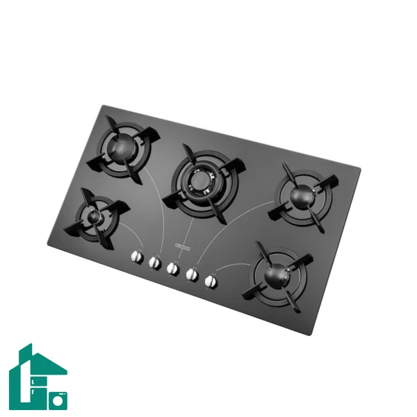 اجاق گاز رومیزی پنج شعله‌ استیل البرز مدل G-5908 مشکی