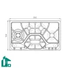 اجاق گاز رومیزی پنج شعله‌ استیل البرز مدل S-5908 استیل