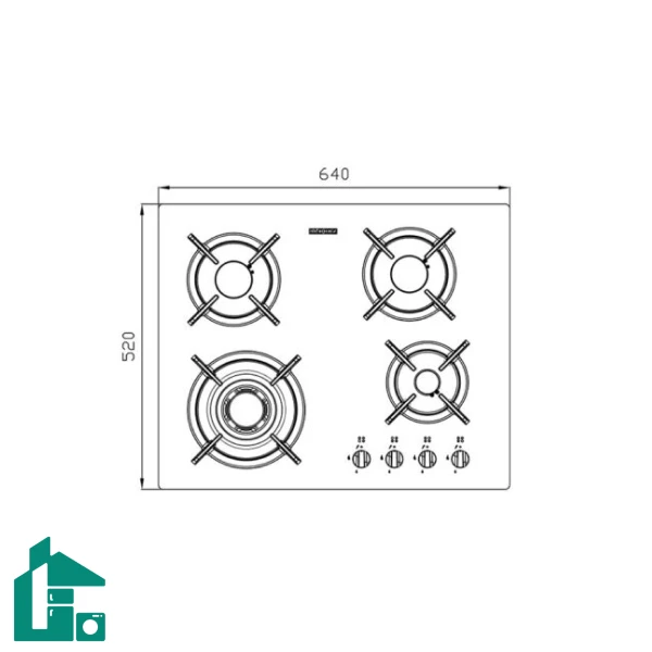 اجاق گاز رومیزی چهار شعله‌ استیل البرز مدل G-4602 مشکی