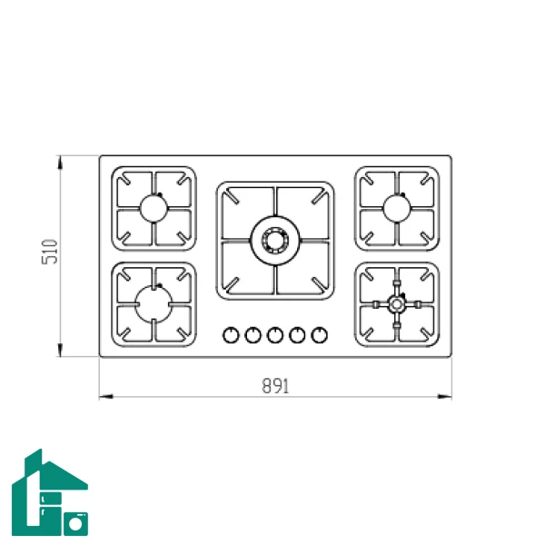 اجاق گاز صفحه ای کن مدل 523S استیل (1) اجاق گاز صفحه ای کن مدل 523S استیل