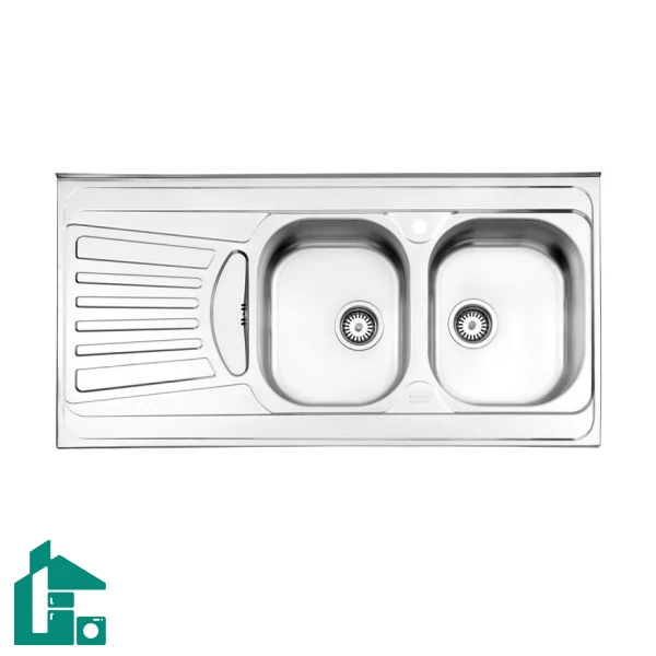 سینک دو لگنه فانتزی استیل البرز 725 روکار استیل
