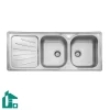 سینک دو لگنه یک تکه استیل البرز 300 توکار استیل