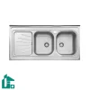 سینک دو لگنه یک تکه استیل البرز 300 روکار استیل