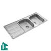سینک دو لگنه یک تکه استیل البرز 301 توکار استیل